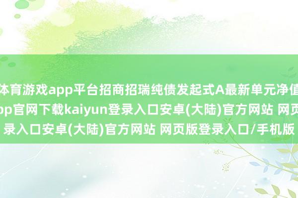 体育游戏app平台招商招瑞纯债发起式A最新单元净值为1.1746元-开云app官网下载kaiyun登录入口安卓(大陆)官方网站 网页版登录入口/手机版